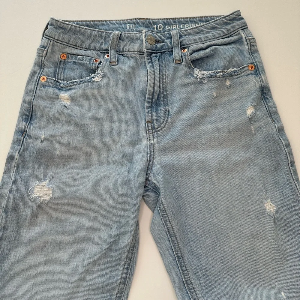 GAPTeen Girlfriend High Rise Distressed Light Blue Jeans Girls Size 10